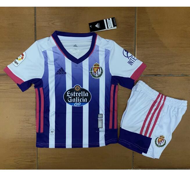 Kids Real Valladolid Home Soccer Kits Shirt With Shorts 2020/21